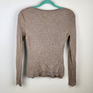 ADAY Branch Out Merino Wool Blend Boatneck Sweater Tan sz S